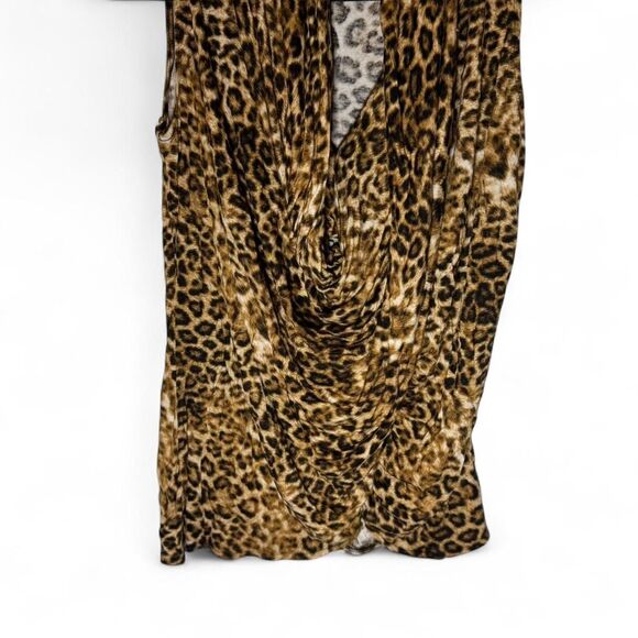 Women's Jennifer Lopez XS Animal Print Wrap Cowl Neck - Picture 3 of 7